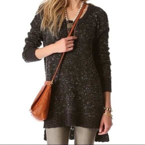 Free People Charcoal Gray Jeepster Sweater Medium - Picture 1 of 8